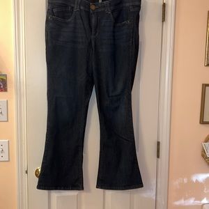 Wit & Wisdom Nordstrom itty bitty bootcut jeans, dark rinse 14P.